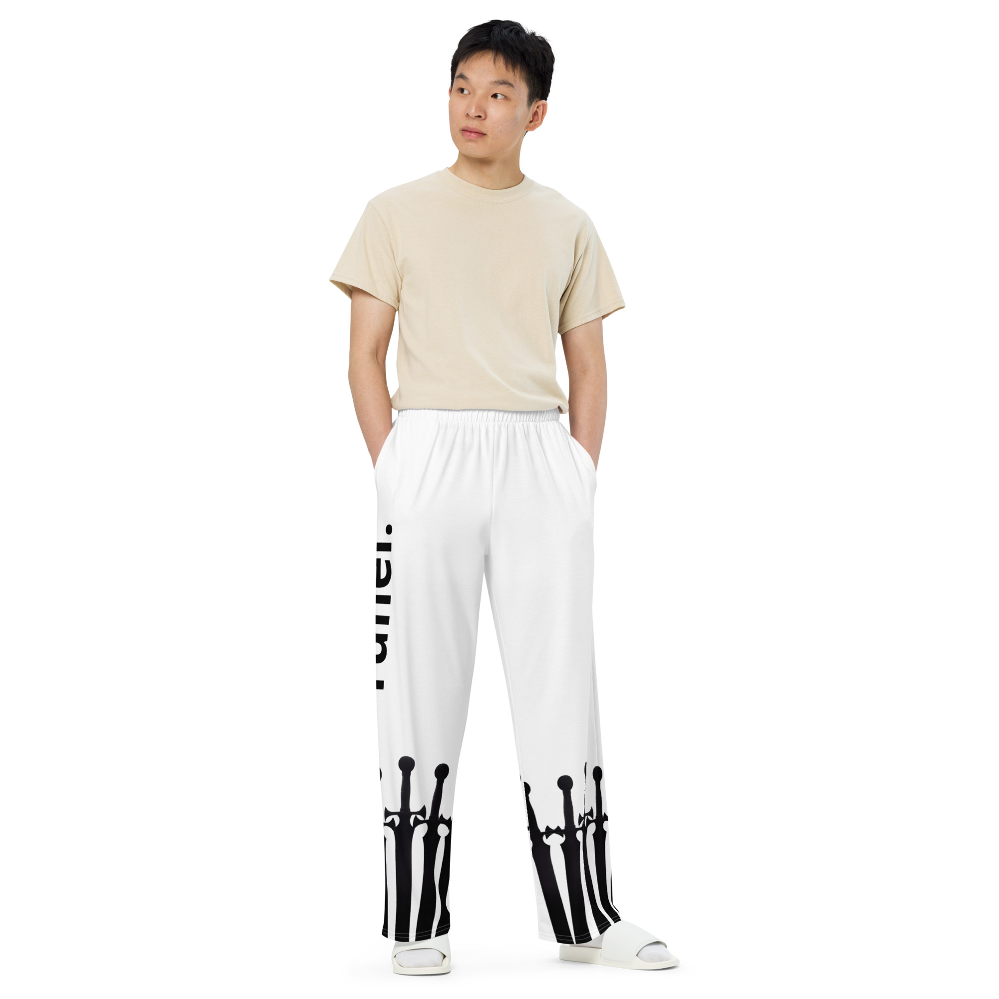 All-over print unisex wide-leg pants - Image 4