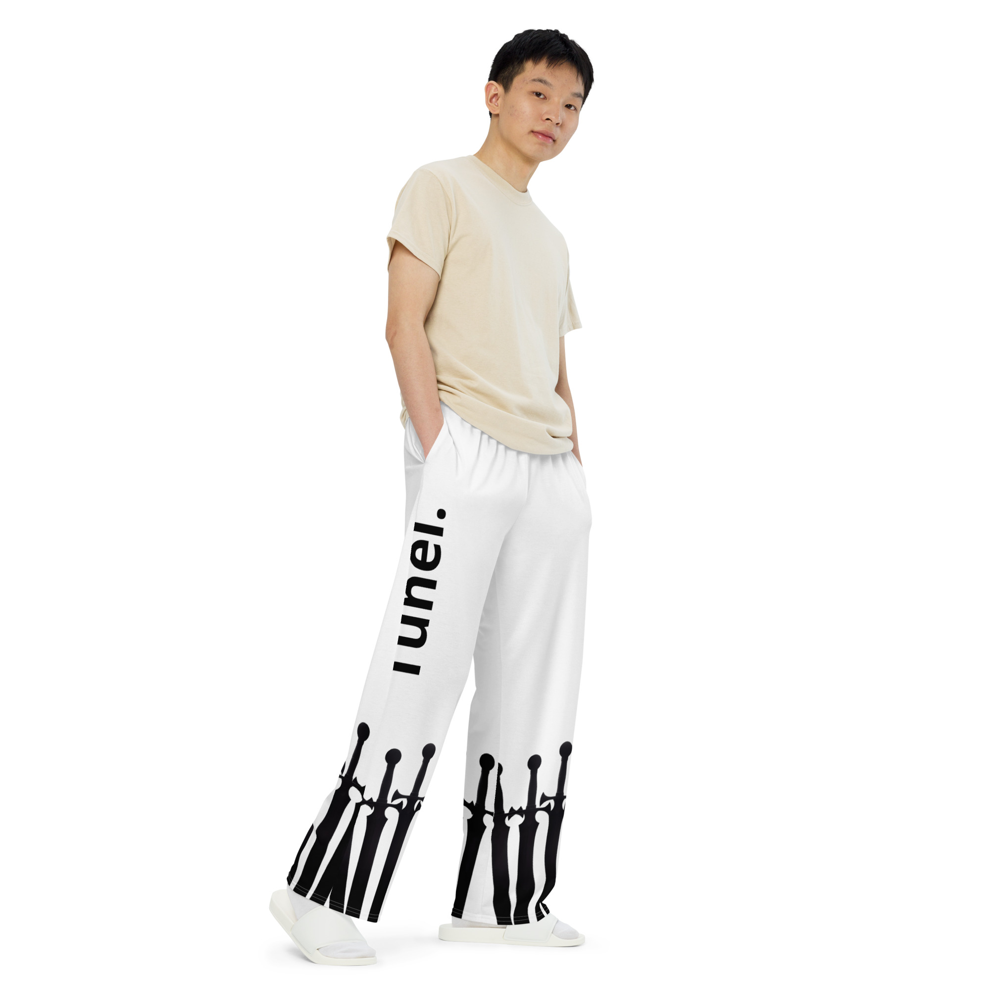 All-over print unisex wide-leg pants - Image 3
